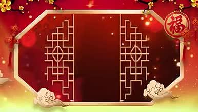 喜庆春节猪年祝福边框片头AE模板视频的预览图